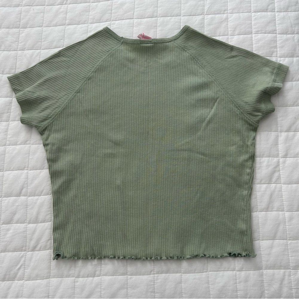 Sage Green Ribbed Baby Tee - Picture 2 of 3
